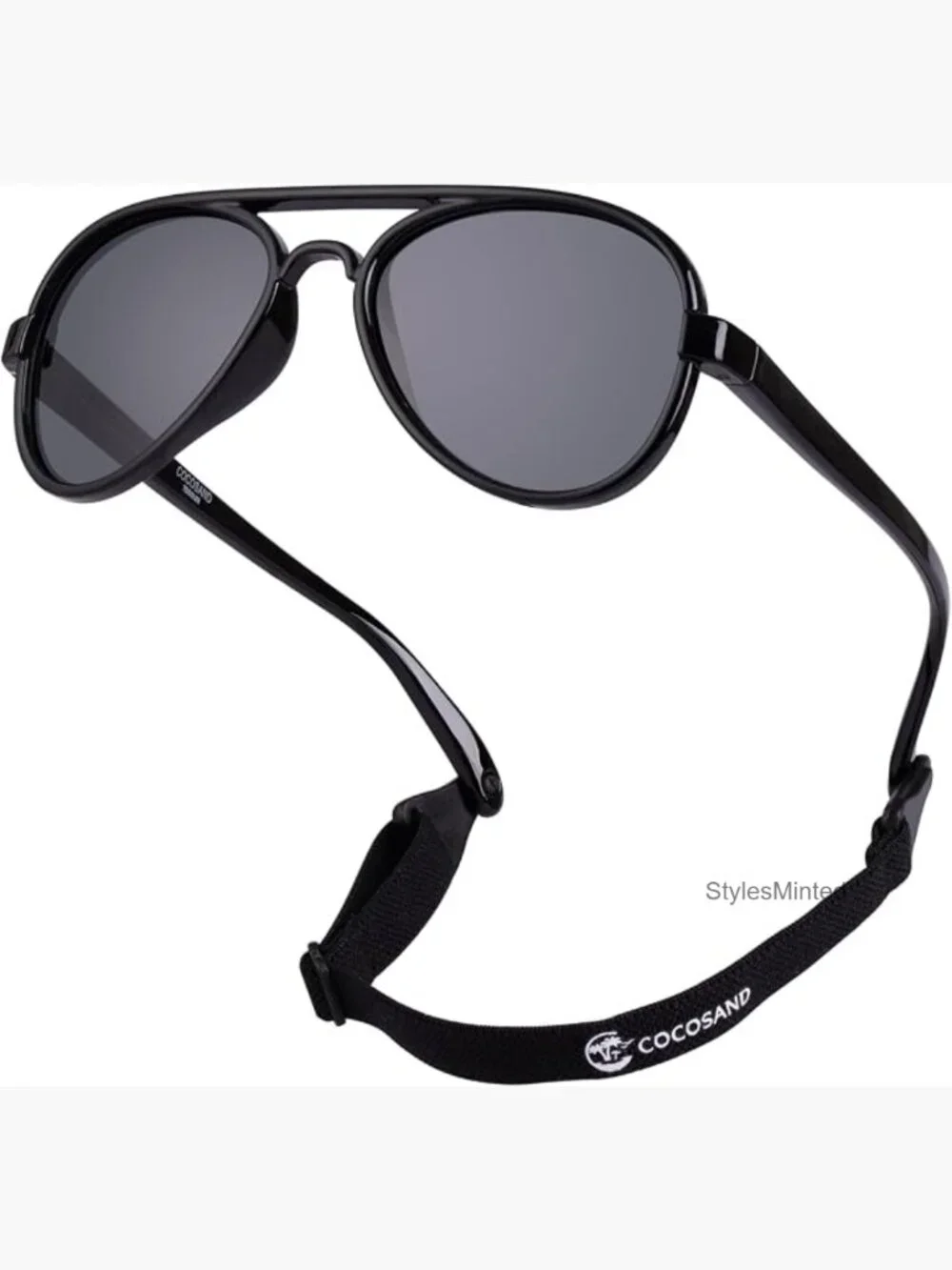 Infant Aviator Sunglasses with Strap Polarized UV Protection Flexible Pilot for